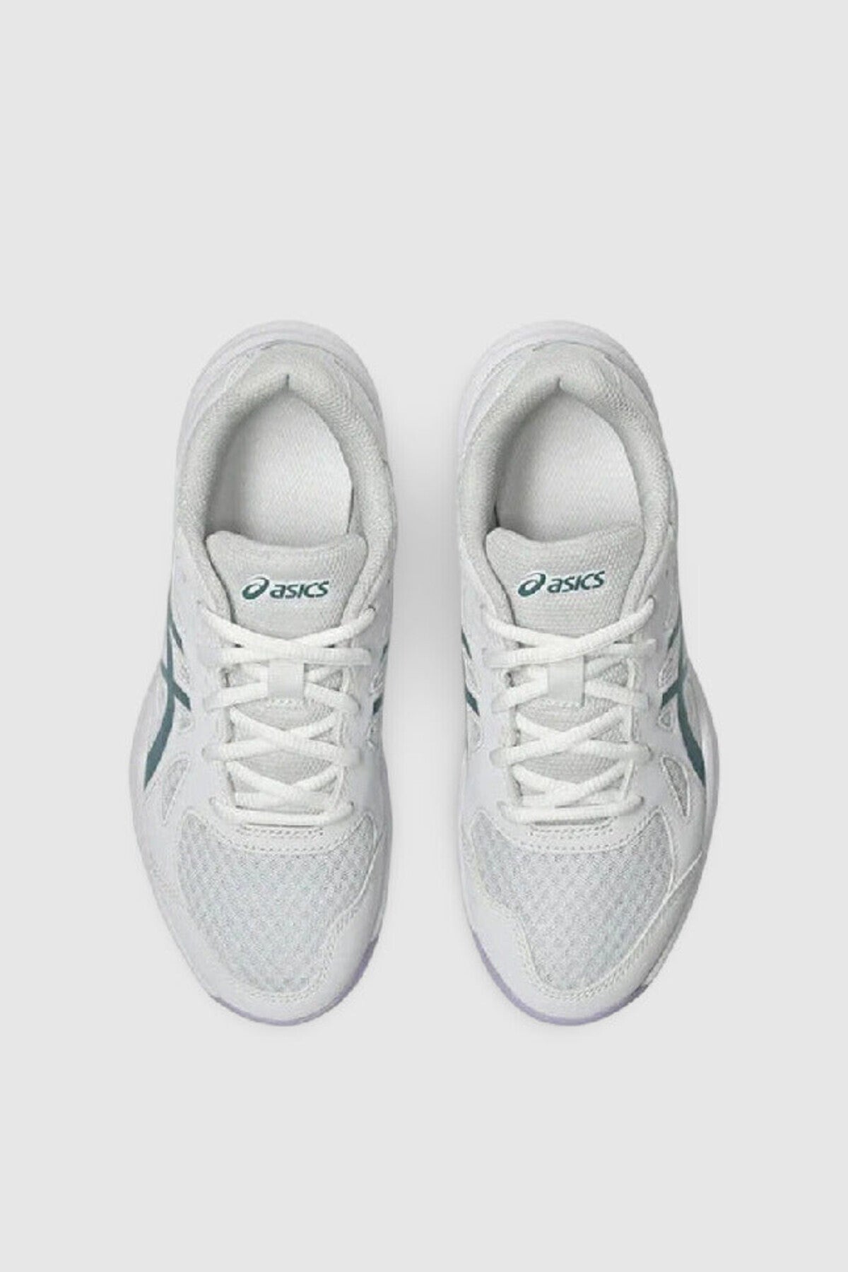 Asics Upcourt 6 GS Beyaz-Yeşil Çocuk Voleybol Ayakkabısı - üstten görünüm