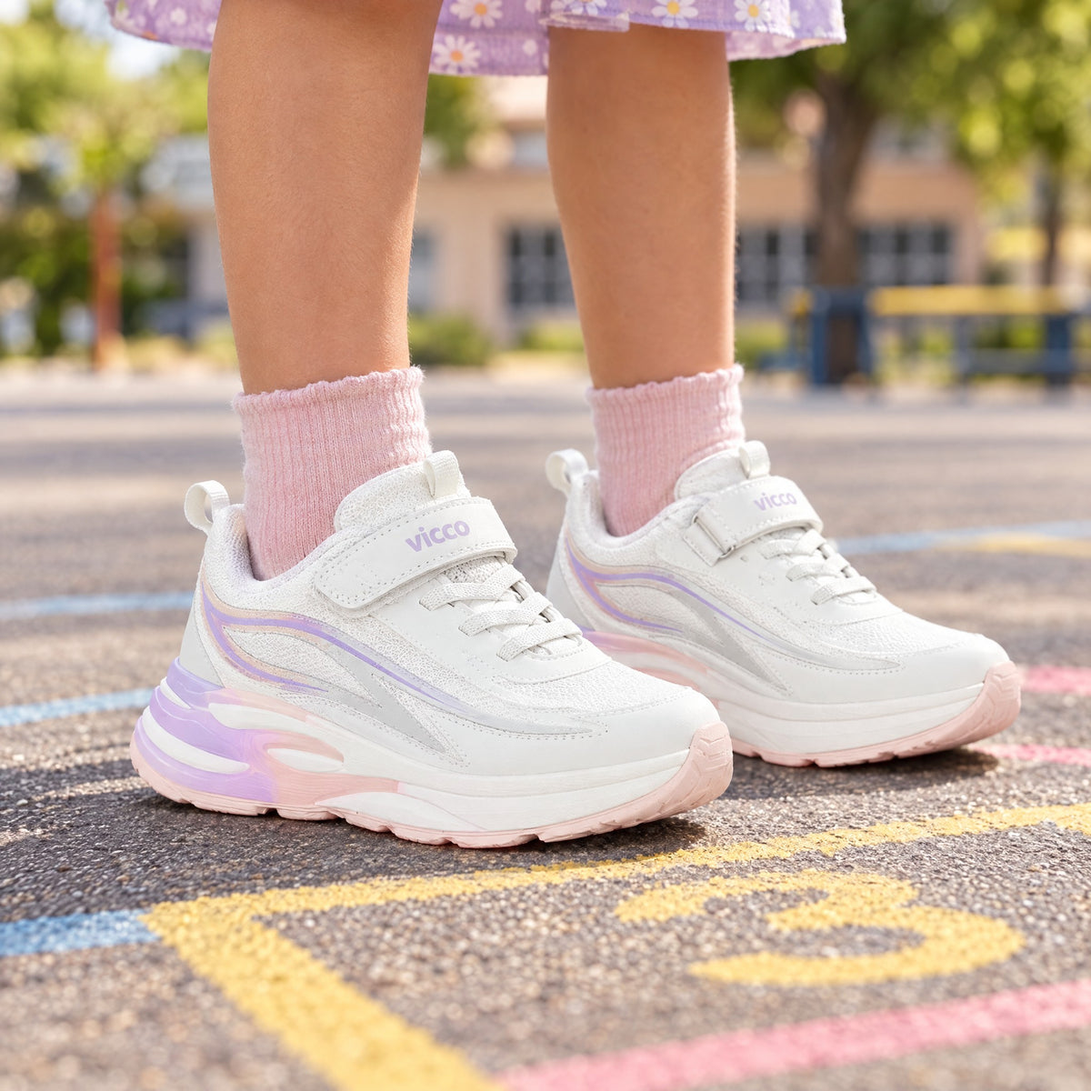 Vicco Conan Beyaz Kız Çocuk Sneaker - çocuk ayağında kullanım görseli