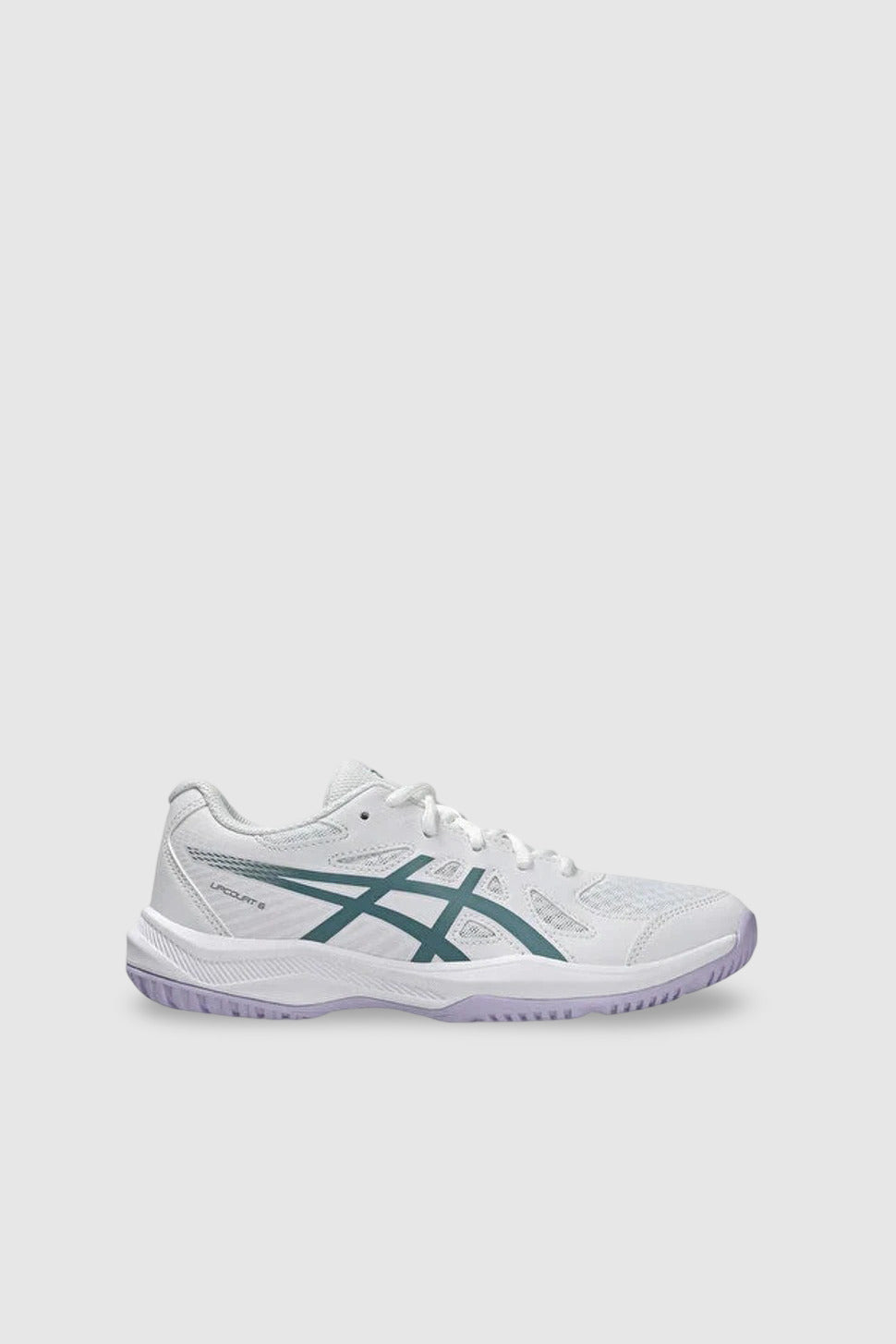 Asics Upcourt 6 GS Beyaz-Yeşil Çocuk Voleybol Ayakkabısı - yan görünüm