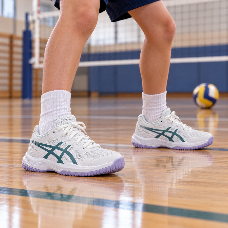 Asics Upcourt 6 GS Beyaz-Yeşil Çocuk Voleybol Ayakkabısı