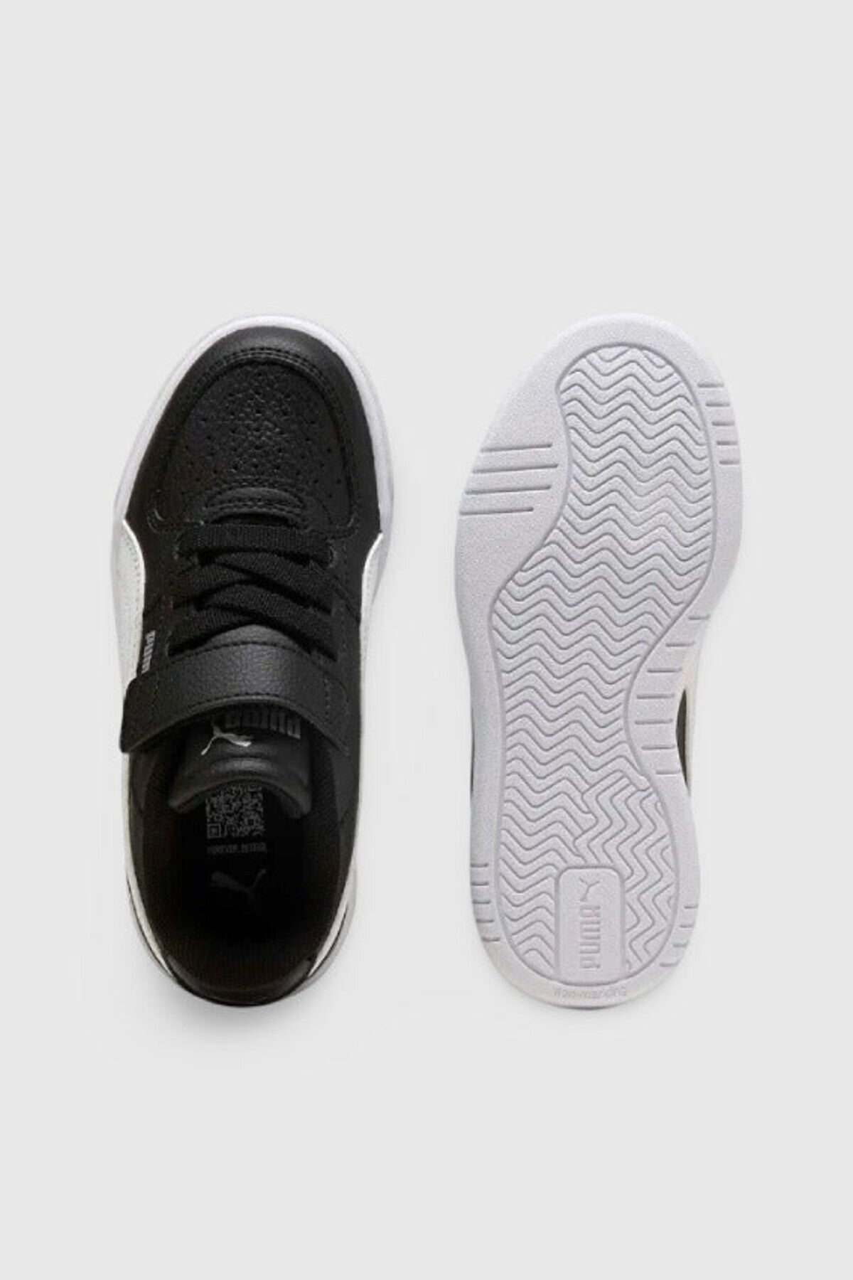 Puma Caven III AC+ PS Siyah-Beyaz Çocuk Sneaker - üst ve taban görünümü