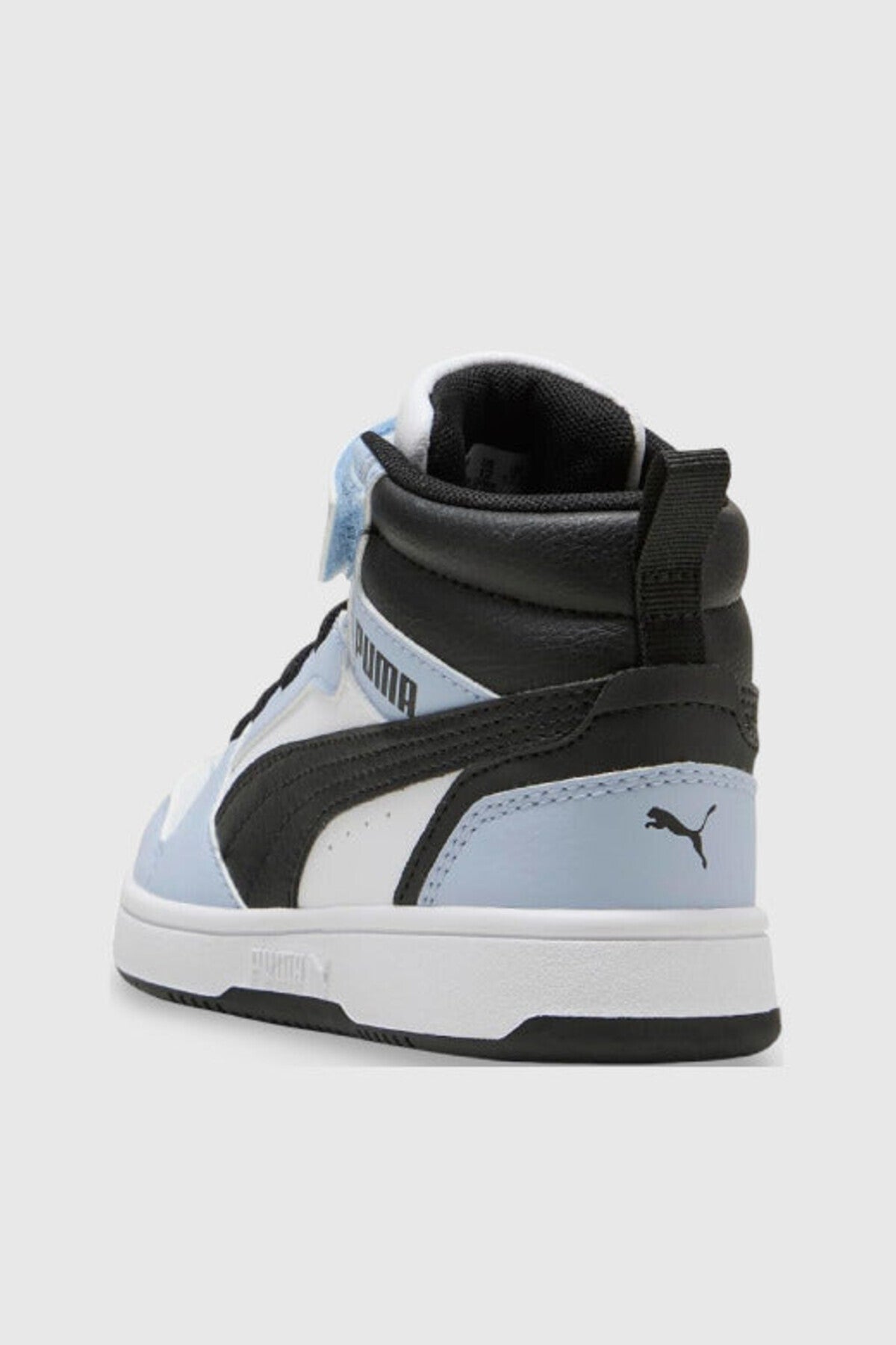Puma Rebound V6 Mid AC+ PS Beyaz-Açık Mavi-Siyah Çocuk Sneaker - arka görünüm