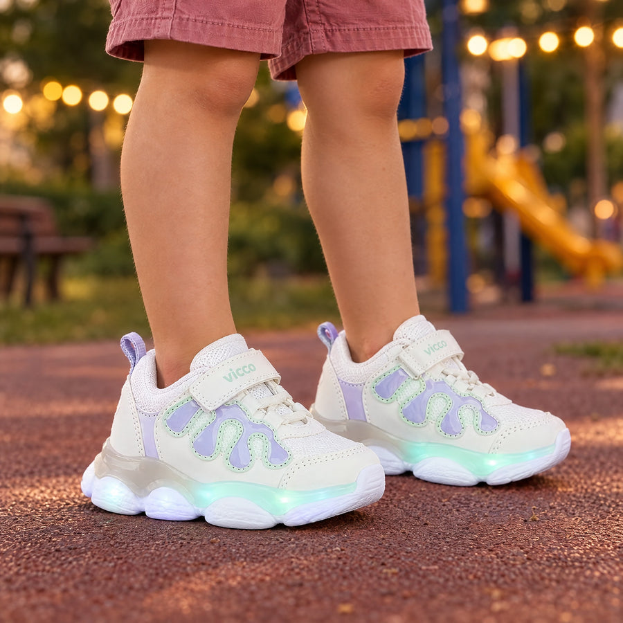 Vicco Gora Beyaz Işıklı Kız Çocuk Sneaker
